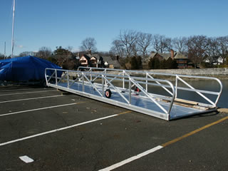 Larchmont gangway with hand trailer.